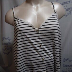 Shein Fit + Spaghetti Strap Black/White Strap Tank, Size 5X